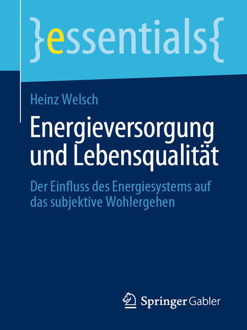 Title details for Energieversorgung und Lebensqualität by Heinz Welsch - Available